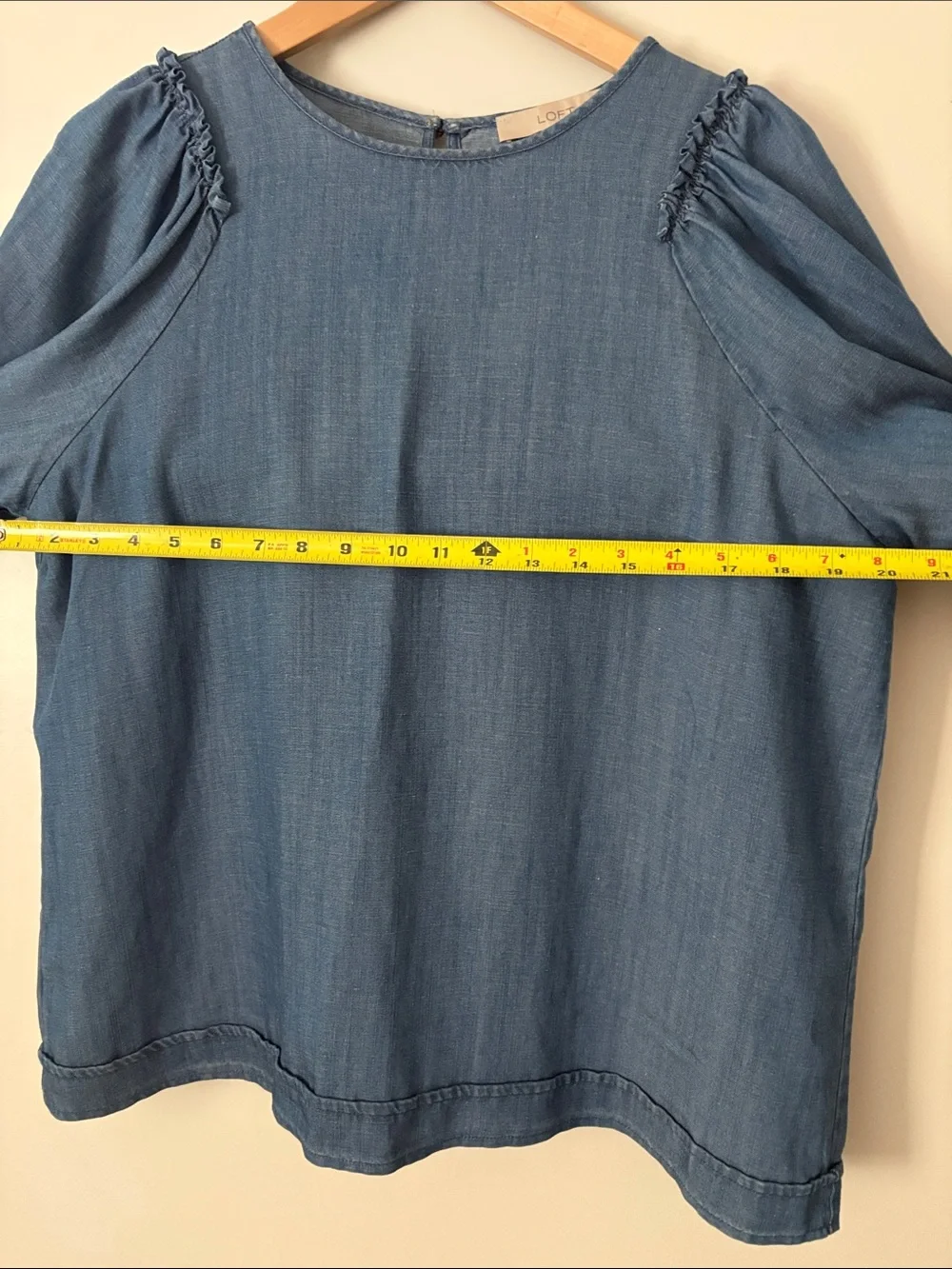 Lightweight Denim Style Blouse - Blue